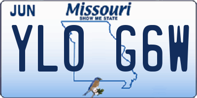 MO license plate YL0G6W