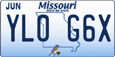 MO license plate YL0G6X