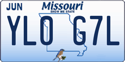 MO license plate YL0G7L