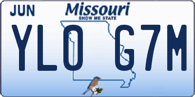 MO license plate YL0G7M