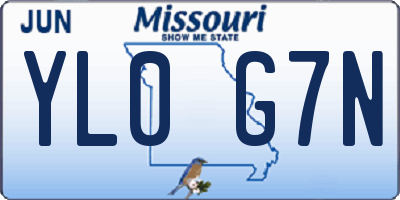 MO license plate YL0G7N