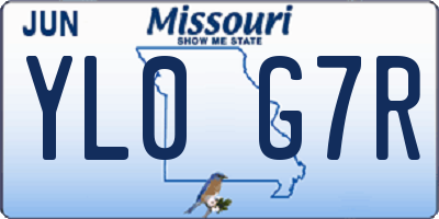 MO license plate YL0G7R