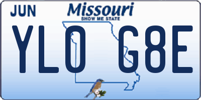 MO license plate YL0G8E