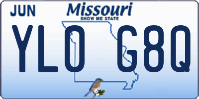 MO license plate YL0G8Q
