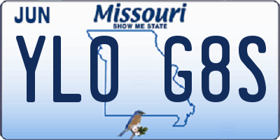 MO license plate YL0G8S