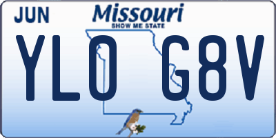 MO license plate YL0G8V