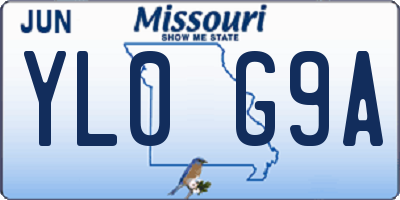 MO license plate YL0G9A