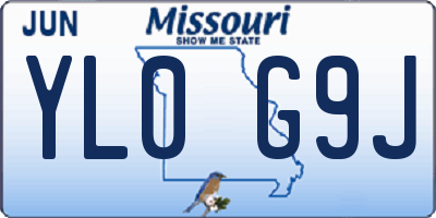 MO license plate YL0G9J