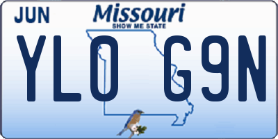 MO license plate YL0G9N