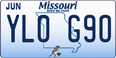 MO license plate YL0G9O