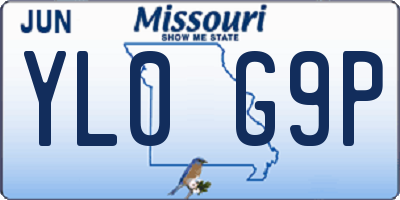 MO license plate YL0G9P