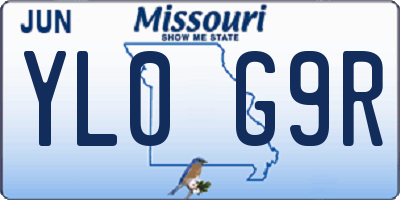 MO license plate YL0G9R