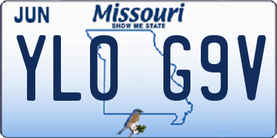 MO license plate YL0G9V