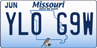 MO license plate YL0G9W