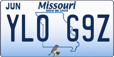 MO license plate YL0G9Z