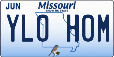 MO license plate YL0H0M