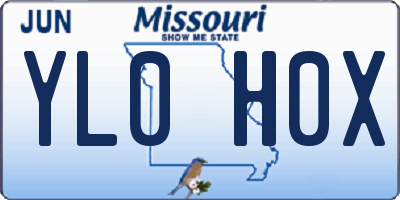 MO license plate YL0H0X