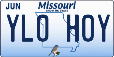 MO license plate YL0H0Y