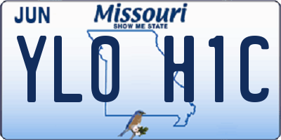 MO license plate YL0H1C