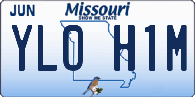 MO license plate YL0H1M