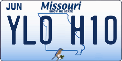 MO license plate YL0H1O