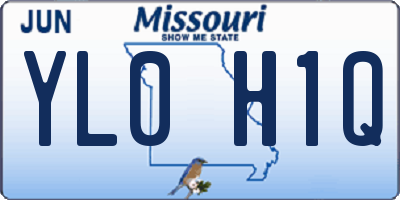 MO license plate YL0H1Q
