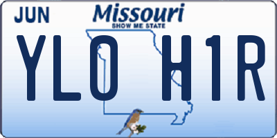 MO license plate YL0H1R