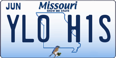MO license plate YL0H1S