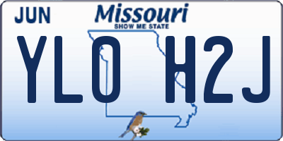 MO license plate YL0H2J