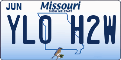MO license plate YL0H2W
