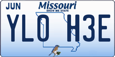 MO license plate YL0H3E