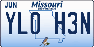 MO license plate YL0H3N