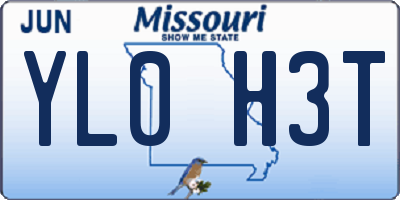 MO license plate YL0H3T