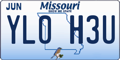 MO license plate YL0H3U