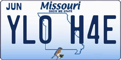 MO license plate YL0H4E