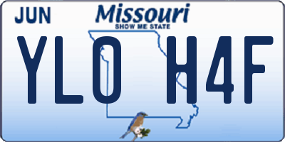 MO license plate YL0H4F