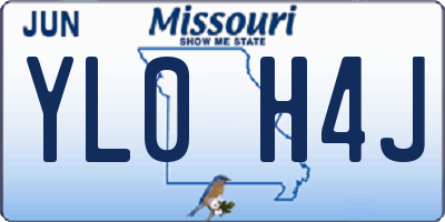 MO license plate YL0H4J
