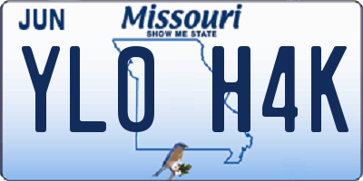 MO license plate YL0H4K