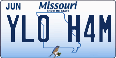 MO license plate YL0H4M
