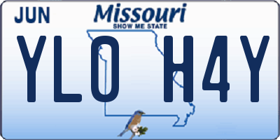 MO license plate YL0H4Y