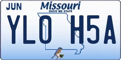 MO license plate YL0H5A