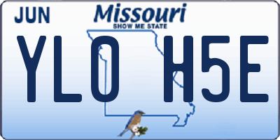 MO license plate YL0H5E
