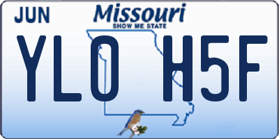 MO license plate YL0H5F