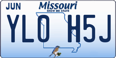 MO license plate YL0H5J