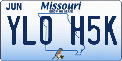 MO license plate YL0H5K