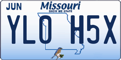 MO license plate YL0H5X
