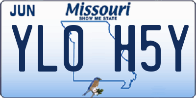 MO license plate YL0H5Y