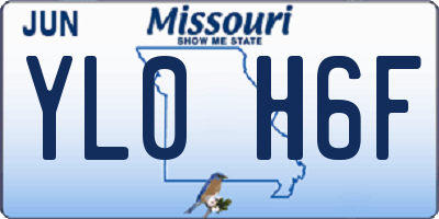 MO license plate YL0H6F