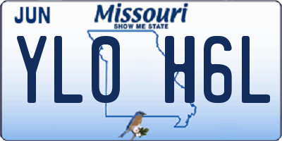 MO license plate YL0H6L