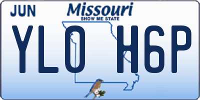 MO license plate YL0H6P
